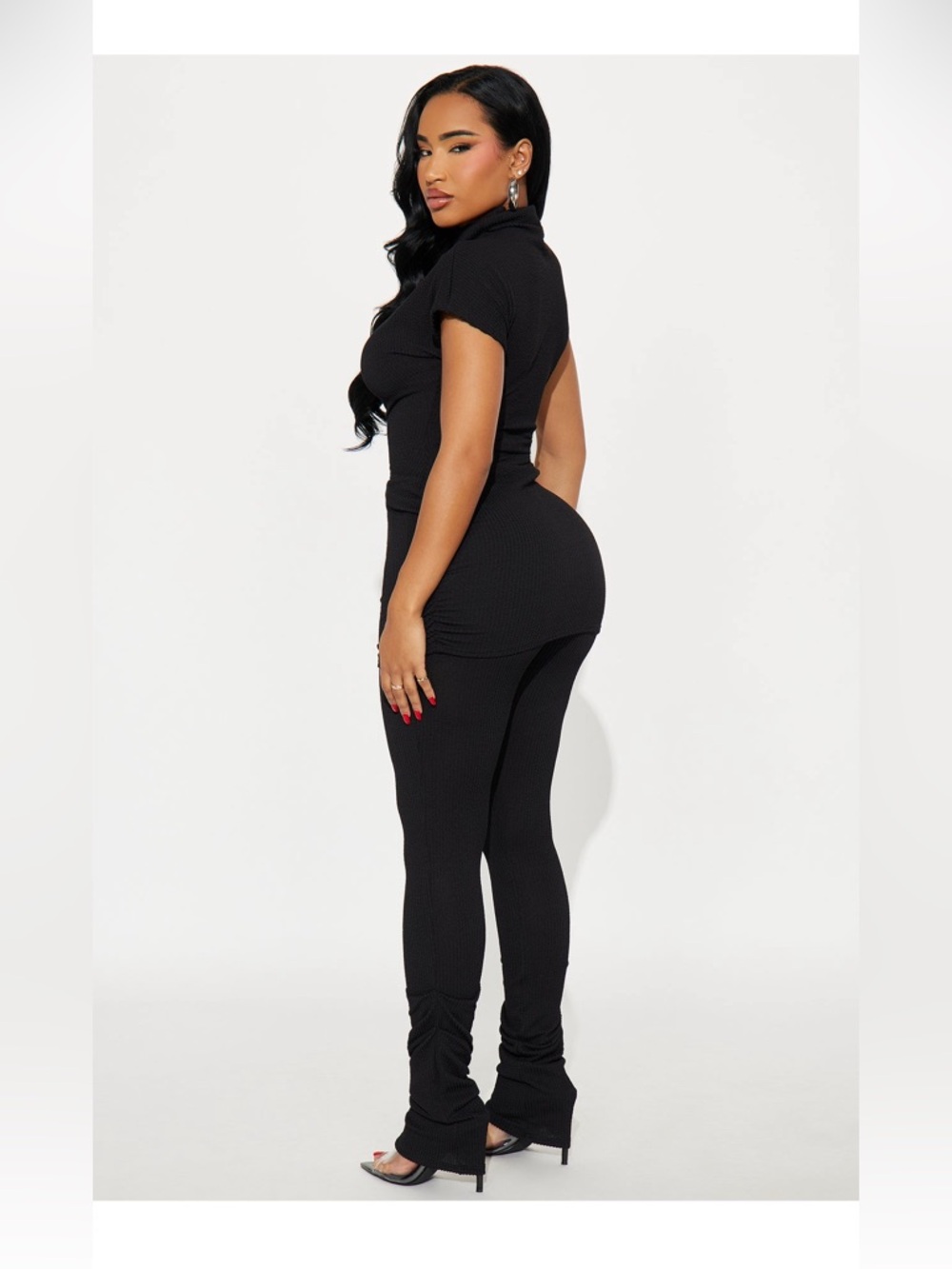 High Neck Ruched Pant Set - Size M - Picture 2 of 4
